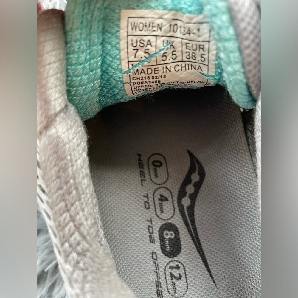 Women’s Saucony Hurricane 14 Silver/Teal Running Shoes Size 7.5 – Used - Picture 7 of 8